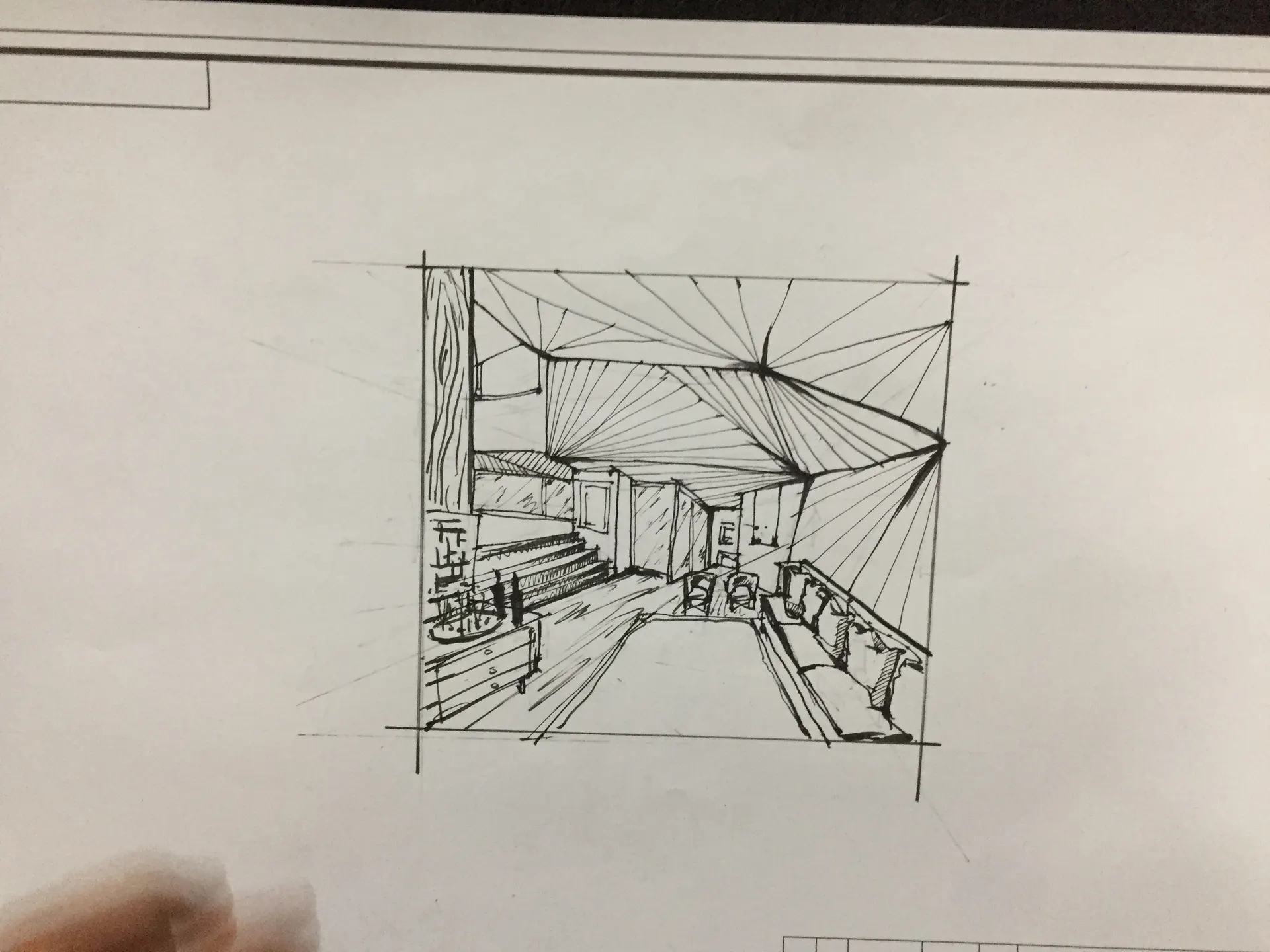 建筑透视手绘